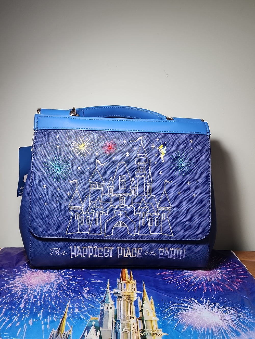 Loungefly 65th Anniversary Disneyland Castle-Print Crossbody Bag AND Wallet